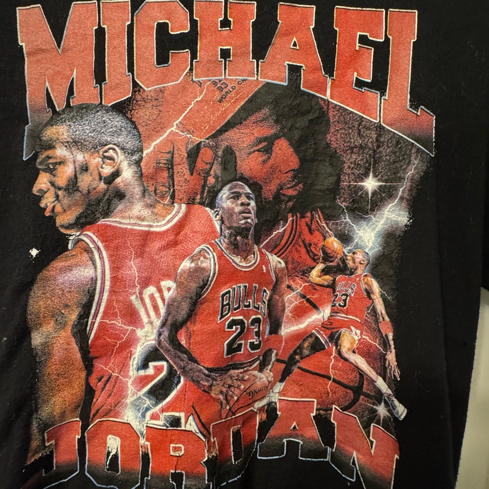 Vintage style Michael Jordan x Lebron James bootleg graphic tee - large